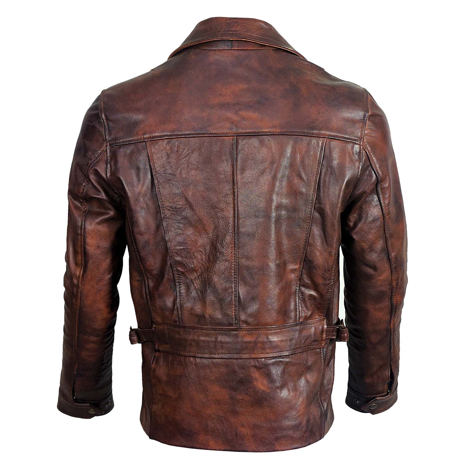 Mens Captain America Biker Brown Leather Jacket