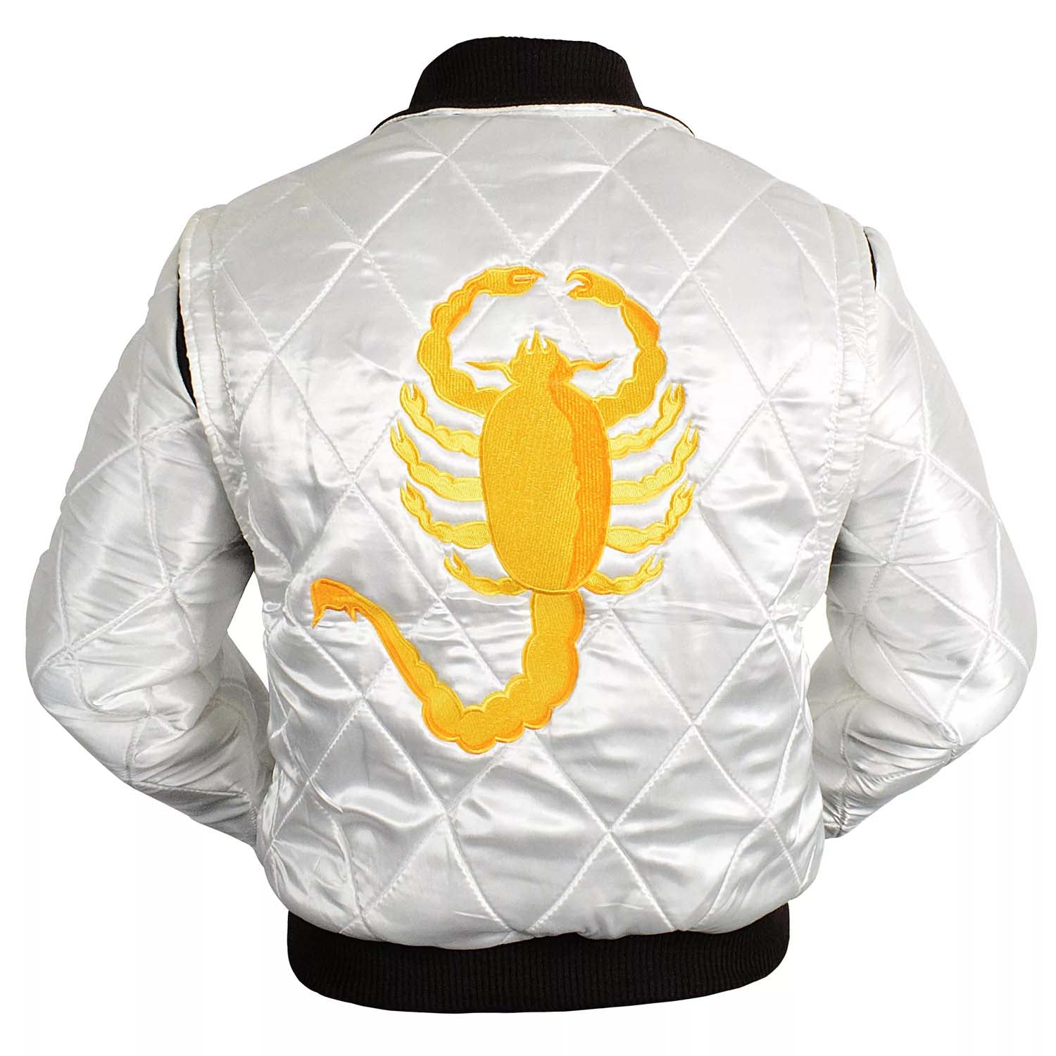 Mens Gosling White Satin Scorpion Jacket