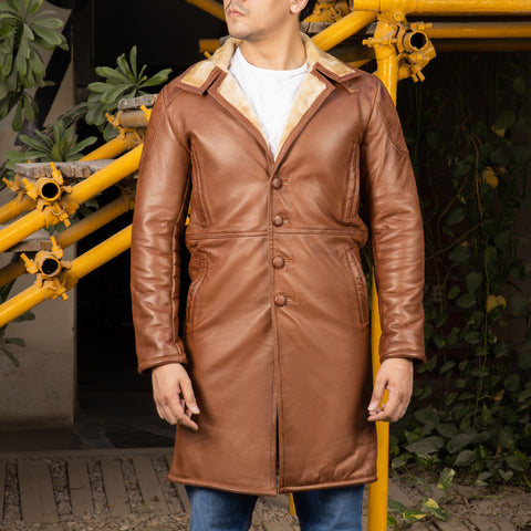 Men's Turlock Tan Shearling Leather Coat