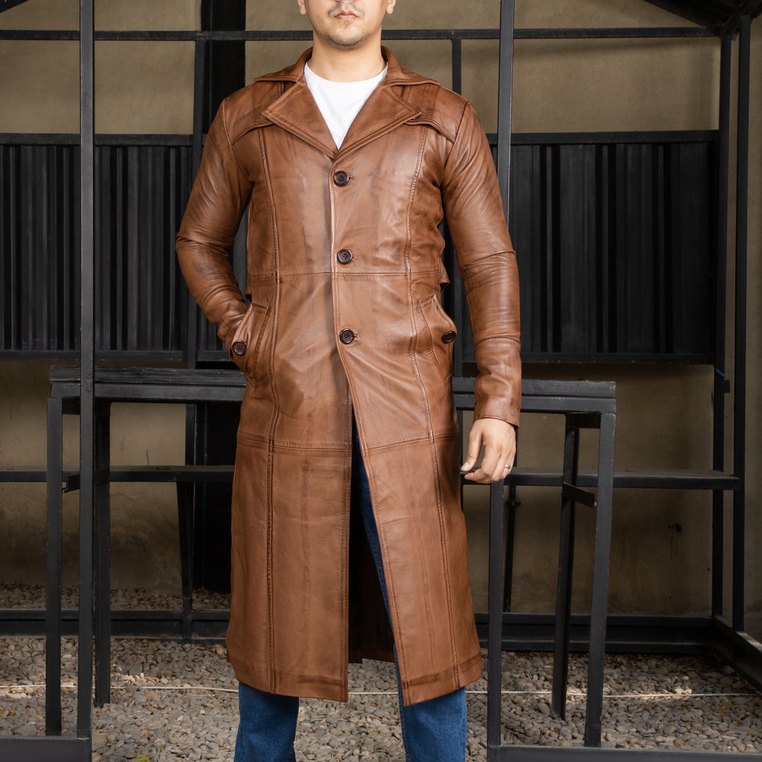 Jild Jild Vintage Classic Leather Trench Coat Men – Jildleather