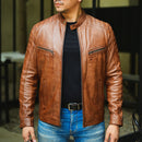 Jild Biker Style Cafe Racer Vintage Look Motorcycle Jacket