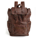 Leather Backpack Travel Laptop Office Bag - Tan
