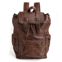 Leather Backpack Travel Laptop Office Bag - Tan