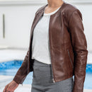Womens Basic Everyday Leather Jacket