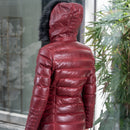 Women's Leather Puffer Jacket