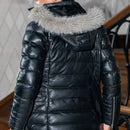 Women's Leather Puffer Jacket