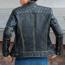 Women’s Quilted Lambskin Leather Jacket  Cafe Racer Style