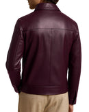 Harrington Burgundy Mens Leather Jacket-Limited Edition