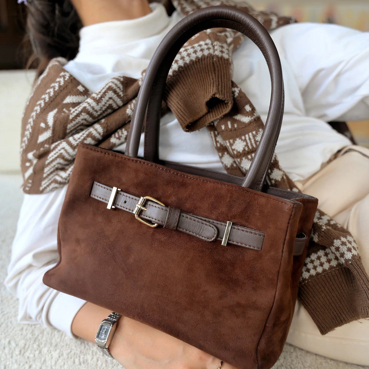Espresso Suede Bag
