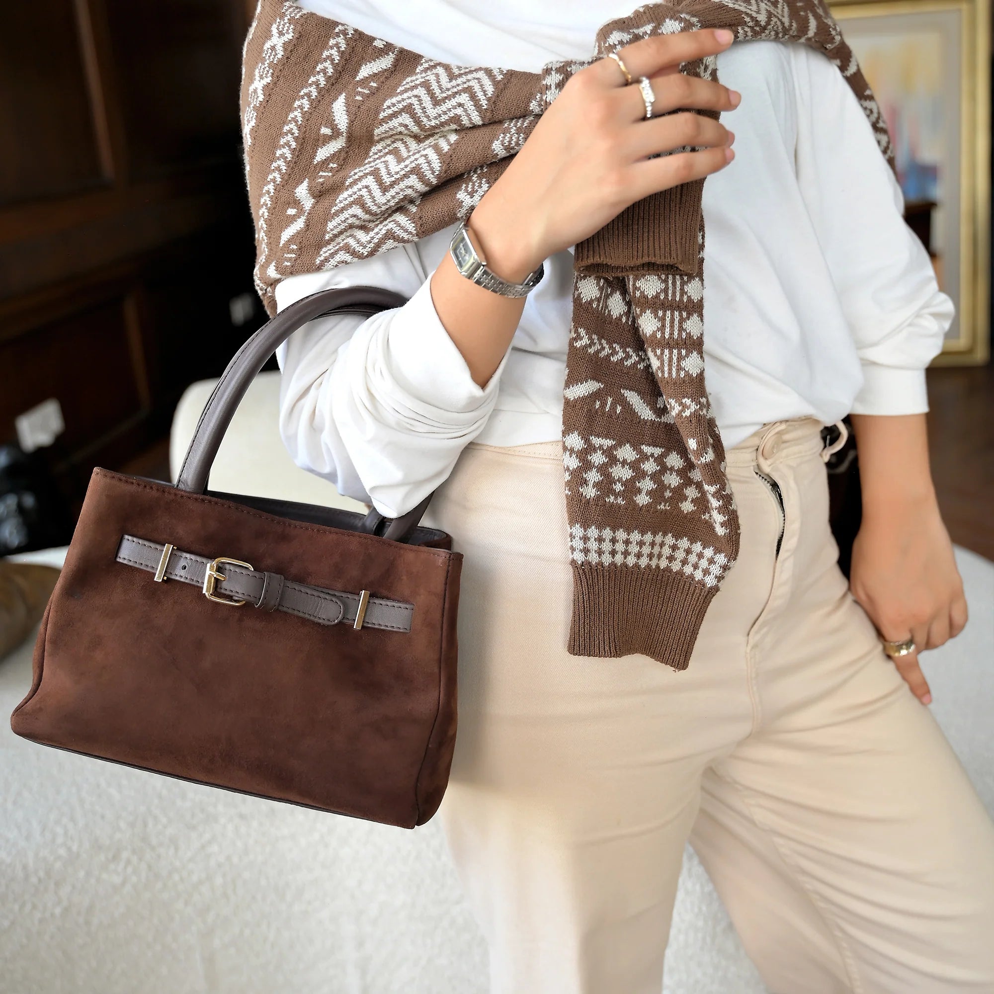 Espresso Suede Bag