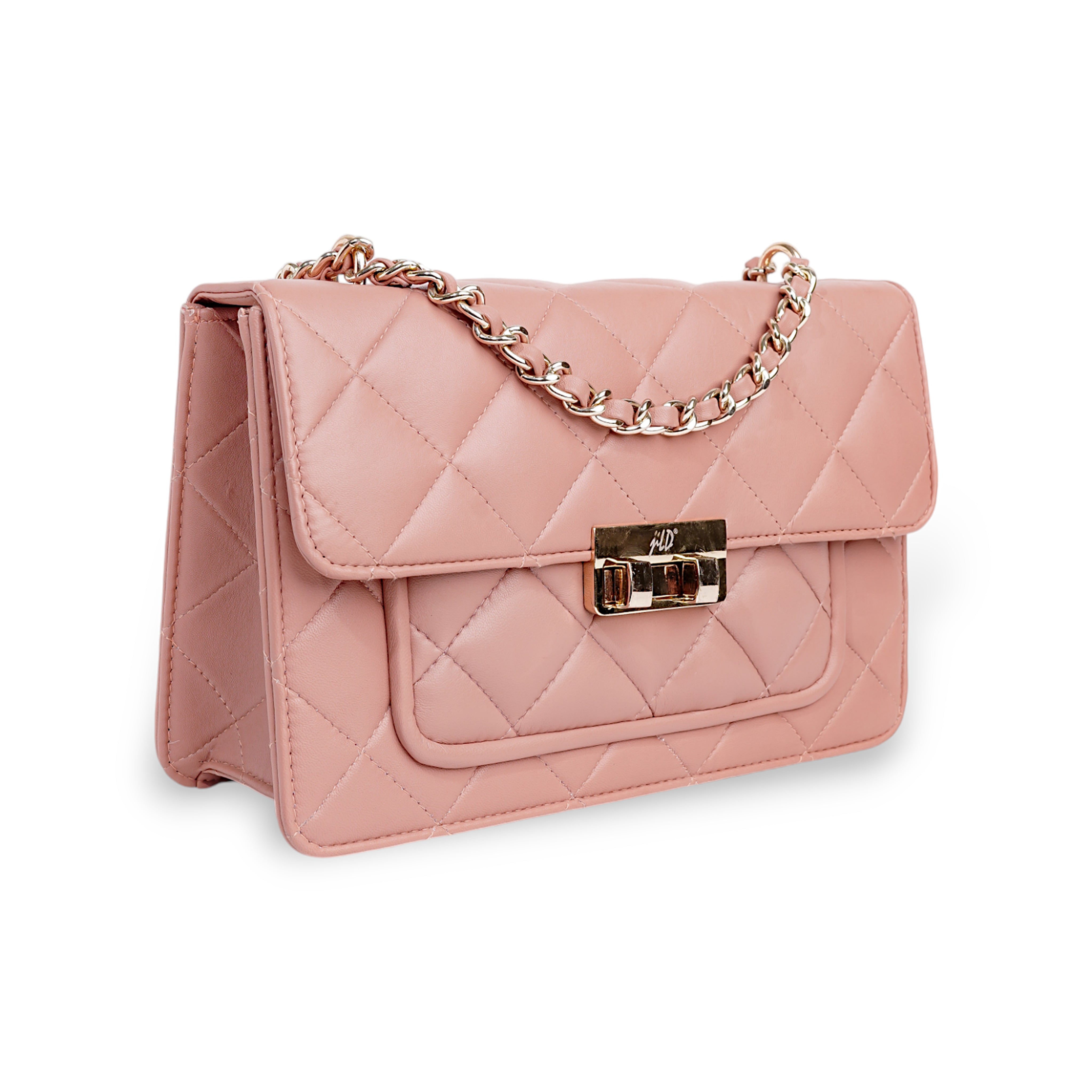 Flora Quilted Crossbody Leather Bag - Pink