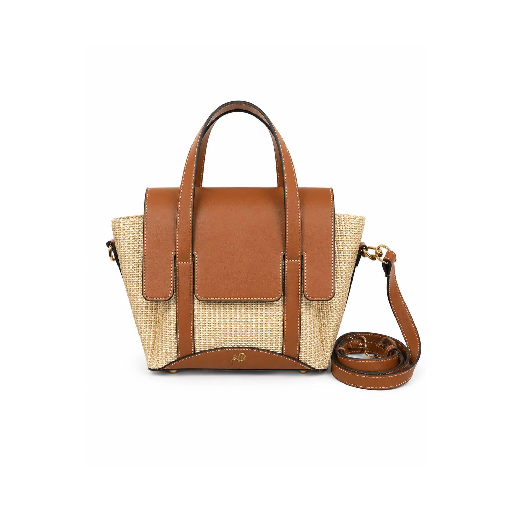 Jute Charm Flapover Bag
