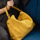 Handmade Woven Original Yellow Leather Bag