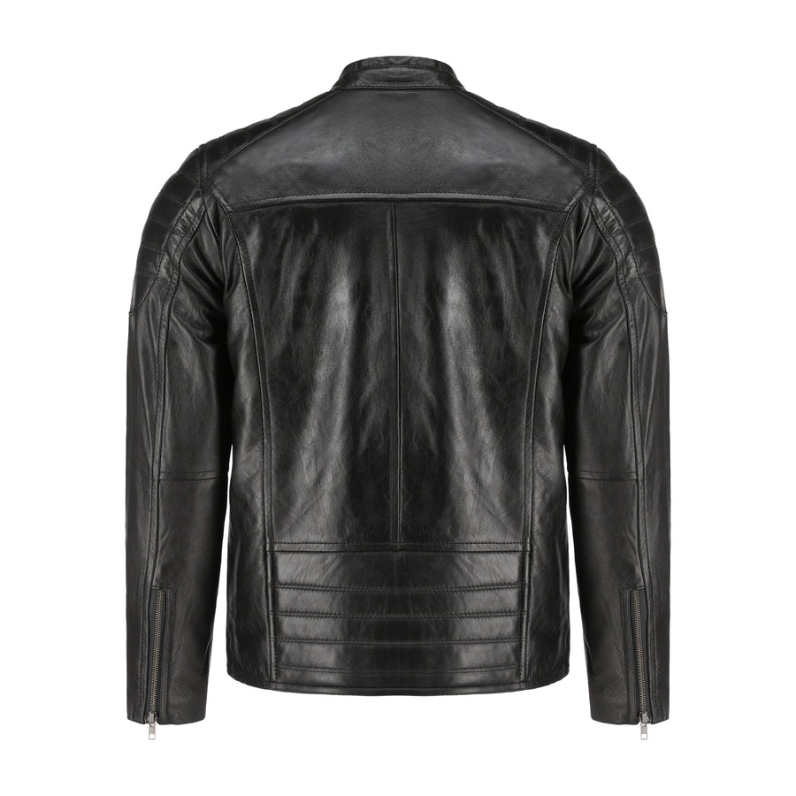 Mens Lambskin Biker Style Leather Jacket