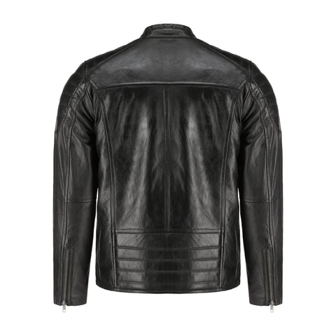 Mens Lambskin Biker Style Leather Jacket