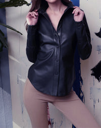 Women's Casual Leather Shirt – Stylish and Comfortable

