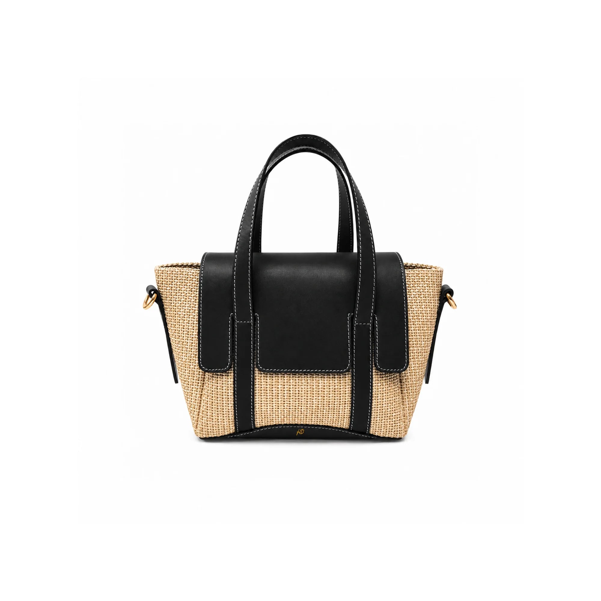 Jute Charm Flapover Bag