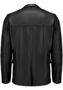 Sleek Men's Leather Blazer – Invisible Stitching Casual Look


