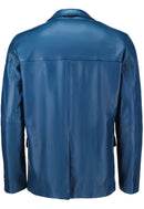 Invisible Stitch Casual Leather Blazer for Men – Trendy Style

