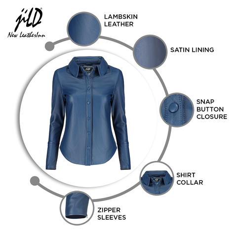 Womens Casual Leather Shirt