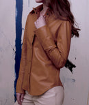 Womens Casual Leather Shirt