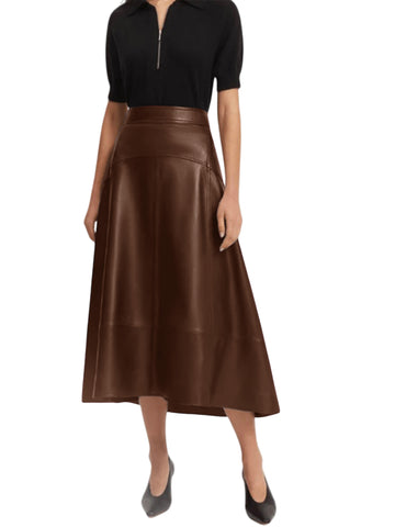 Real Lambskin Leather Skirts for Women
