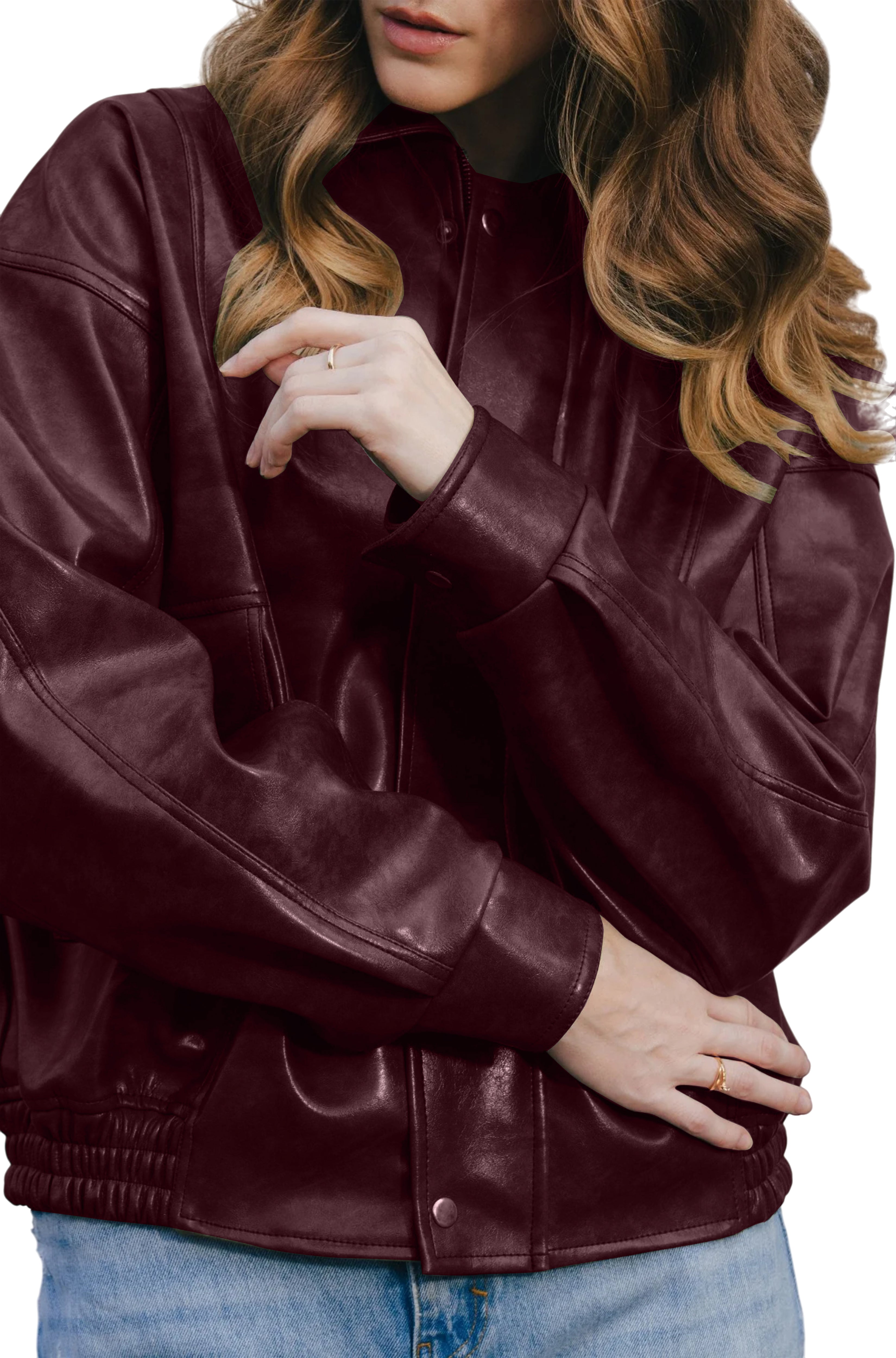 Willow Oversized Relaxed Fit Leather Jacket