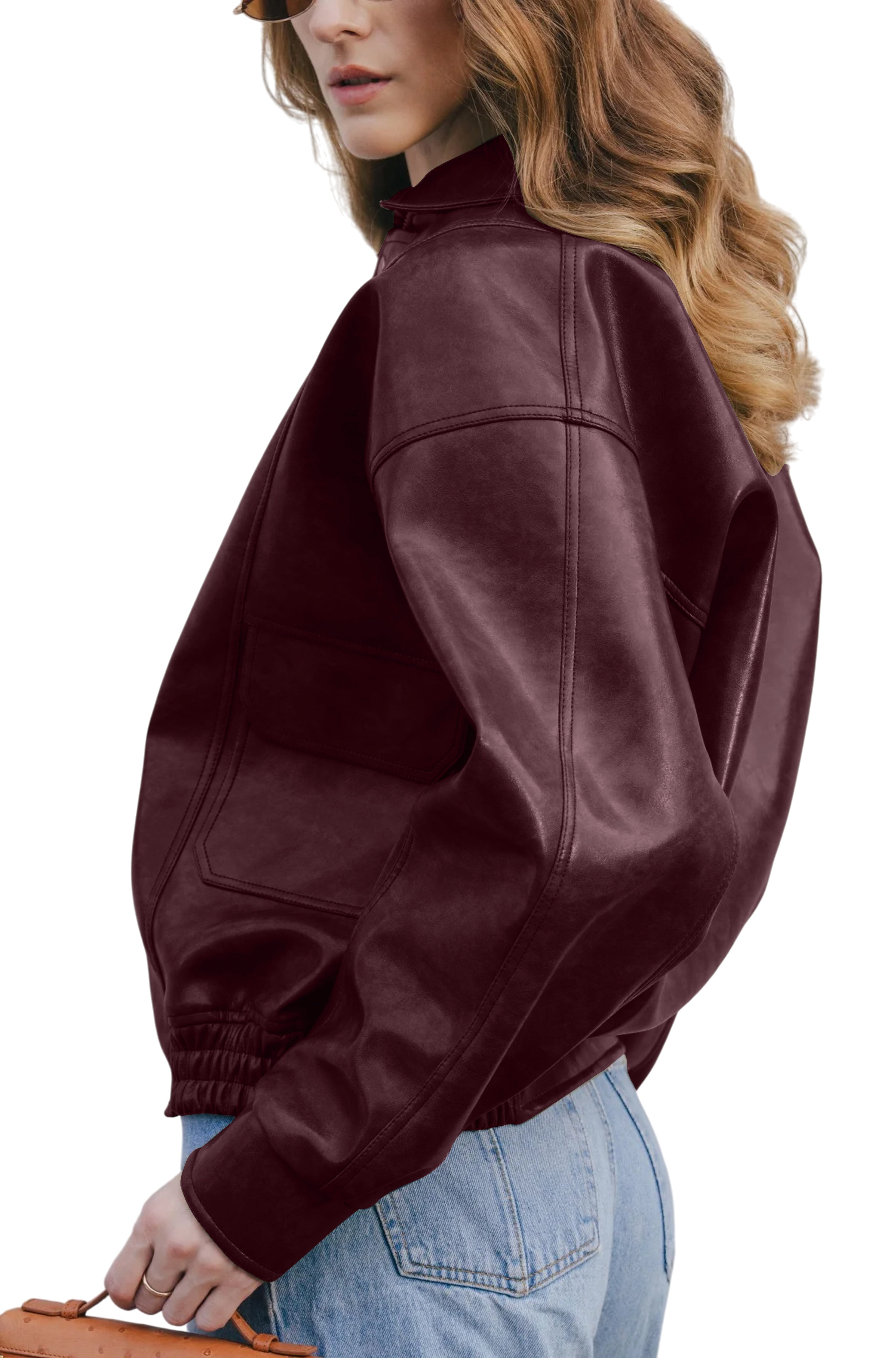 Willow Oversized Relaxed Fit Leather Jacket