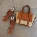 Jute Charm Flapover Bag