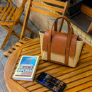 Jute Charm Flapover Bag