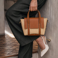Jute Charm Flapover Bag