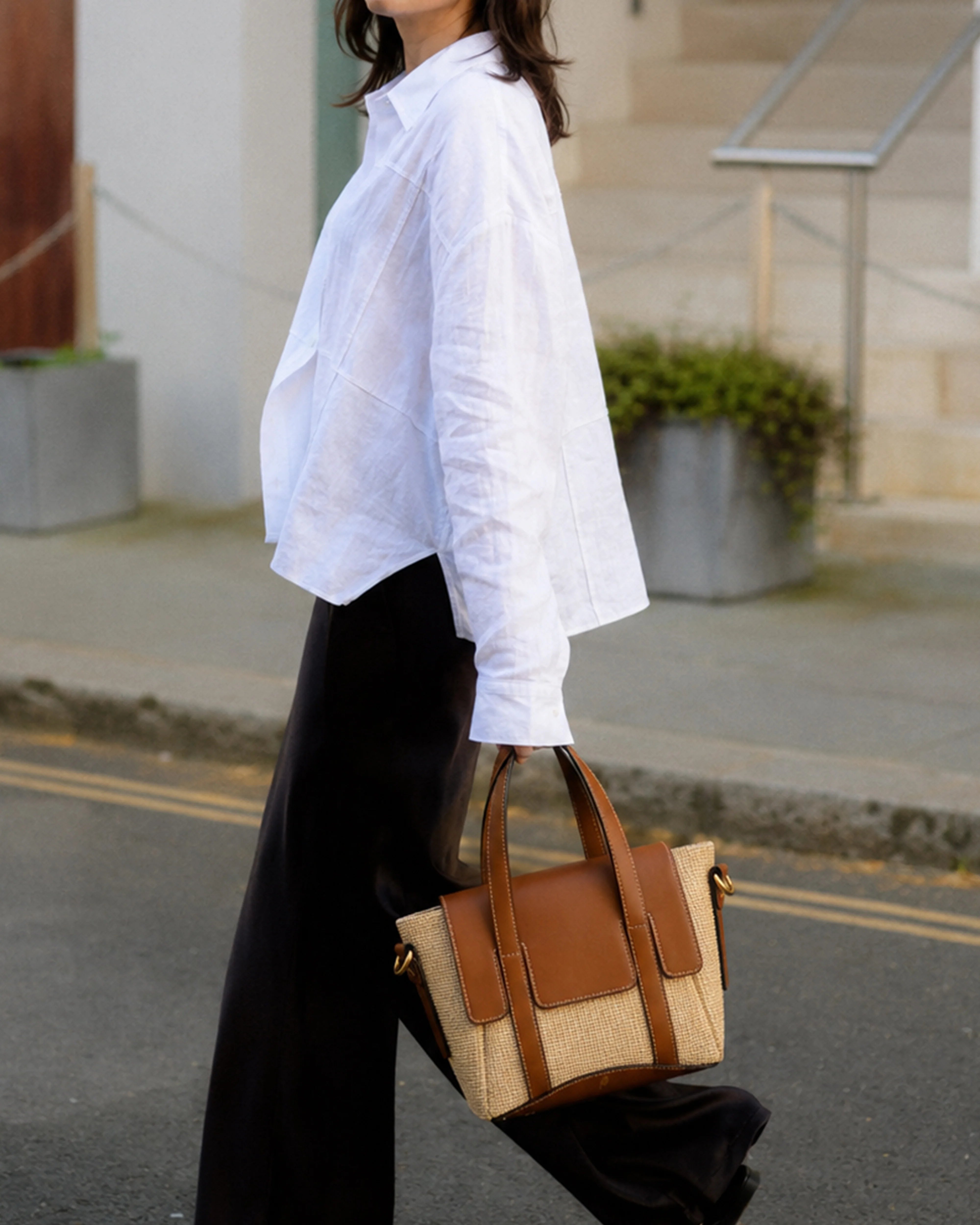 Jute Charm Flapover Bag