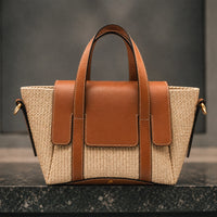Jute Charm Flapover Bag