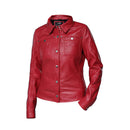 Womens Red Shirt Style Leather Jacket