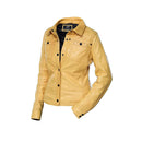 Womens Yellow Shirt Style Leather Jacket