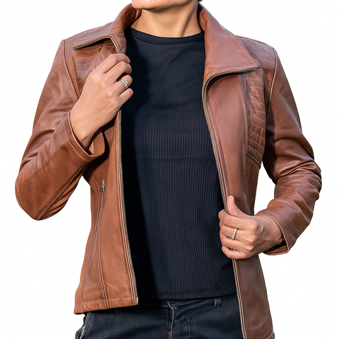Classic Women’s Real Leather Jacket