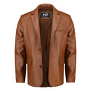 Men's Leather Blazer – Invisible Stitching, Casual Style


