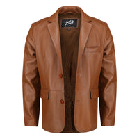 Men's Leather Blazer – Invisible Stitching, Casual Style

