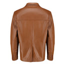 Casual Men's Leather Blazer with Seamless Invisible Stitching

