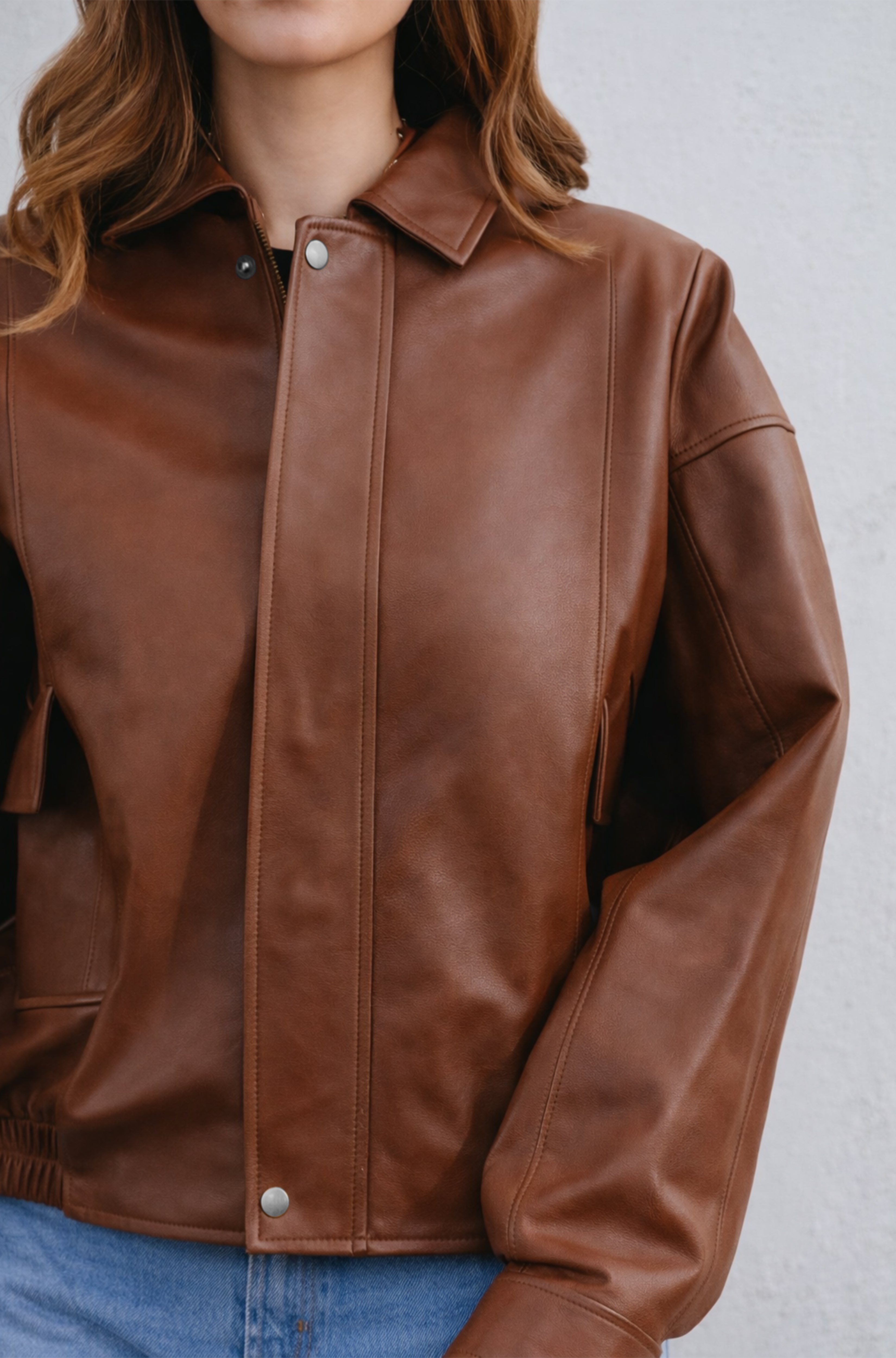 Willow Oversized Relaxed Fit Leather Jacket