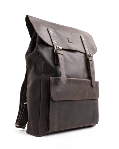 Nomad Vintage Leather Backpack - Dark Brown