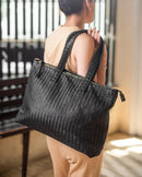 big size black leather handbag for womens 