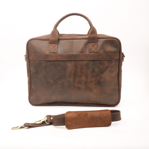 Everyday Companion Vintage Dark Brown Leather Laptop Bag