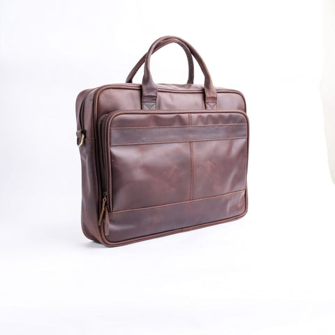 Everyday Companion Vintage Midnight Brown Leather Laptop Bag
