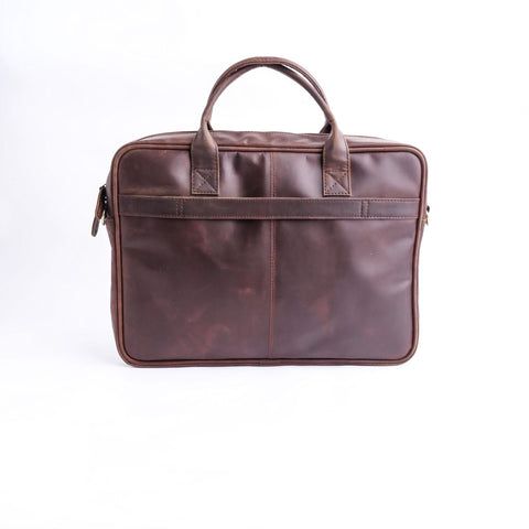 Everyday Companion Vintage Midnight Brown Leather Laptop Bag
