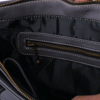 Everyday Womens Graphite Grey Leather Zipper Tote Bag