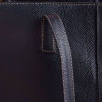 Everyday Womens Midnight Blue Leather Zipper Tote Bag