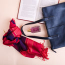 Everyday Womens Midnight Blue Leather Zipper Tote Bag