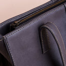 Everyday Womens Midnight Blue Leather Zipper Tote Bag