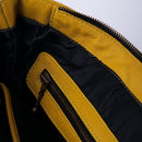 Everyday Womens Mustard Yellow Leather Zipper Tote Bag